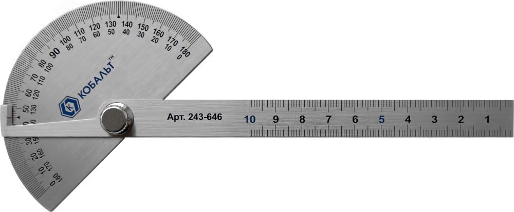 Изображение товара Угломер переставной с транспортиром 150 мм КОБАЛЬТ для точных измерений