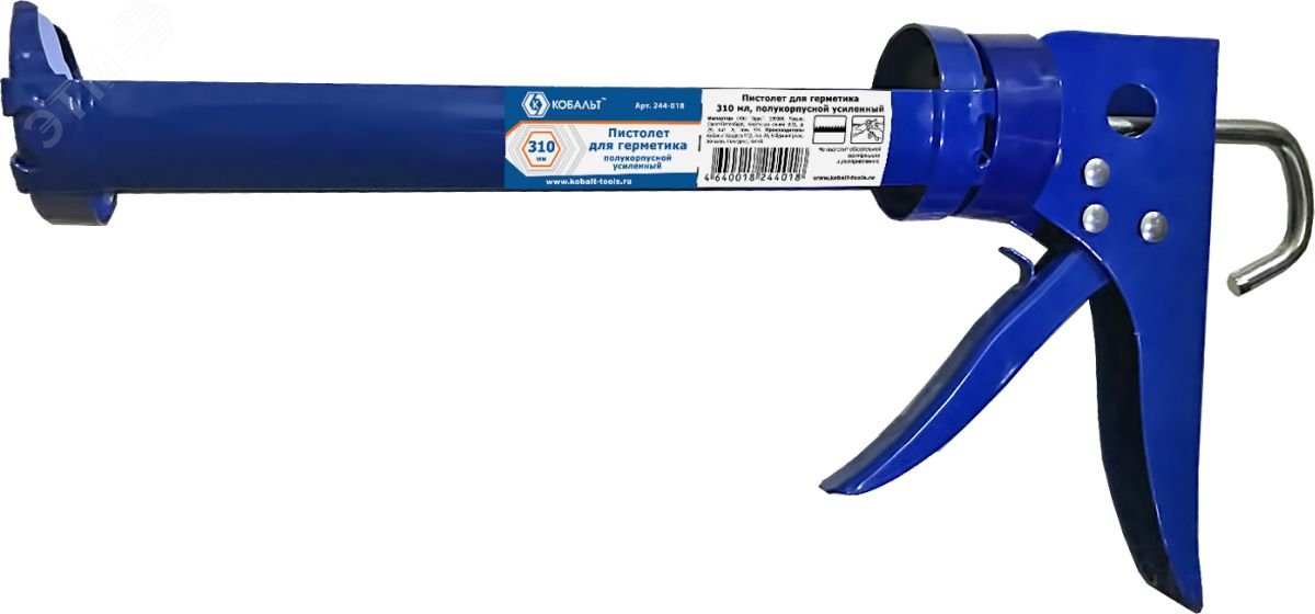 Изображение товара Пистолет для герметика 310 мл полукорпусной усиленный с резаком и ремешком
