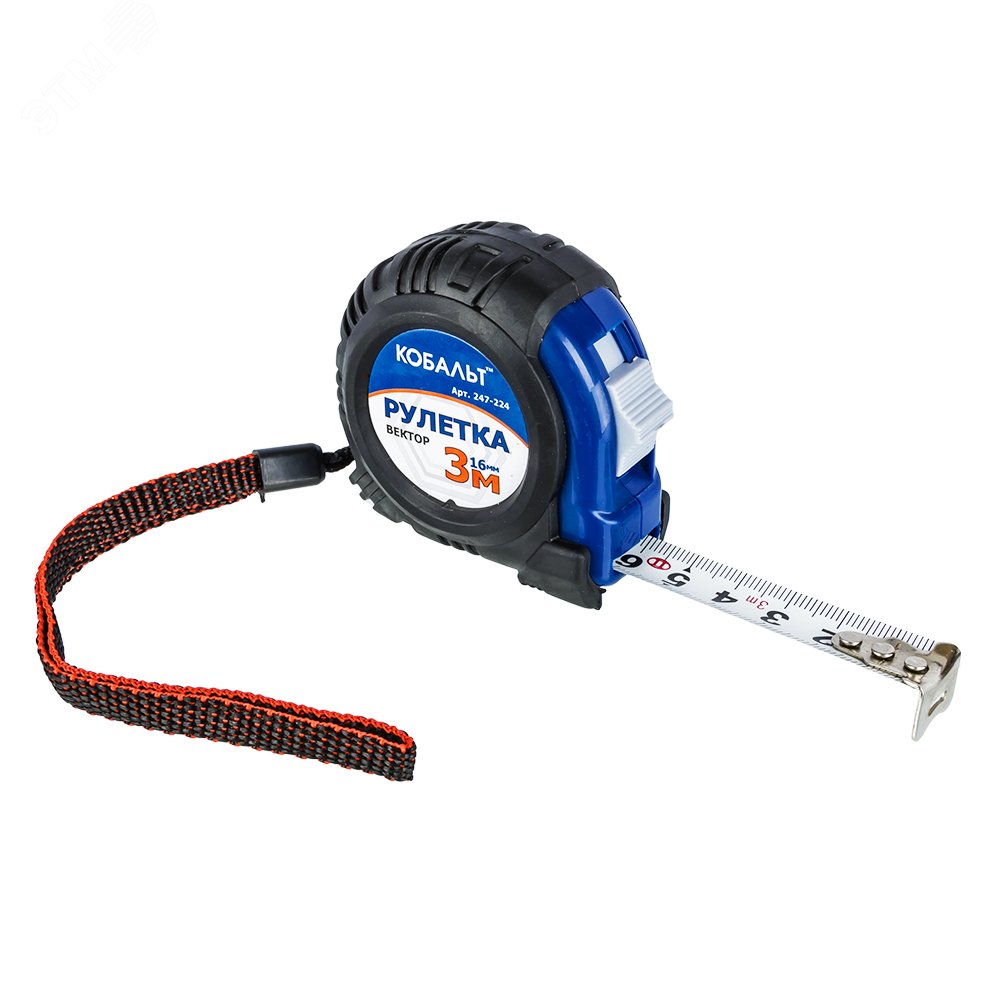 Изображение товара Рулетка Вектор 3м с обрезиненным корпусом и механическим стопором