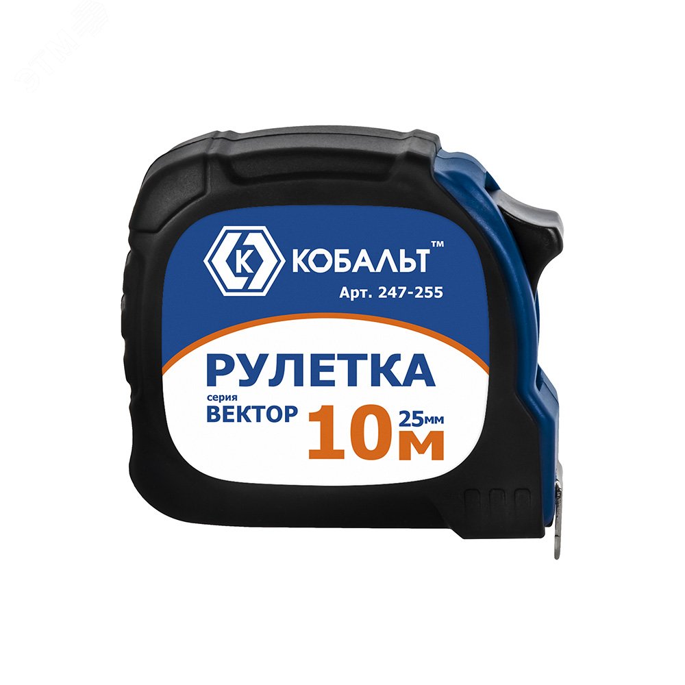 Изображение товара Рулетка Вектор 10м x 25мм обрезиненный корпус механический стопор