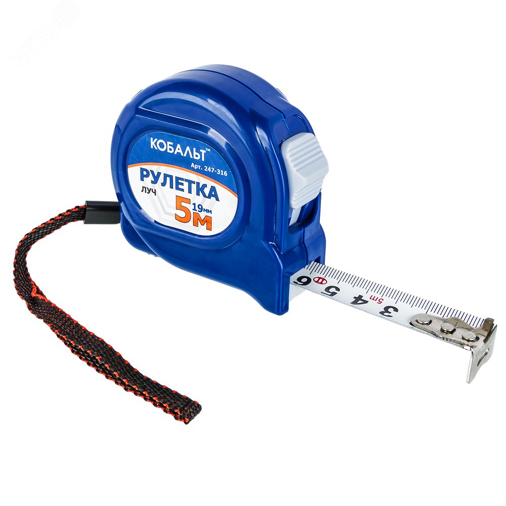 Изображение товара Рулетка Луч 5м x 19мм с механическим стопором и ABS корпусом