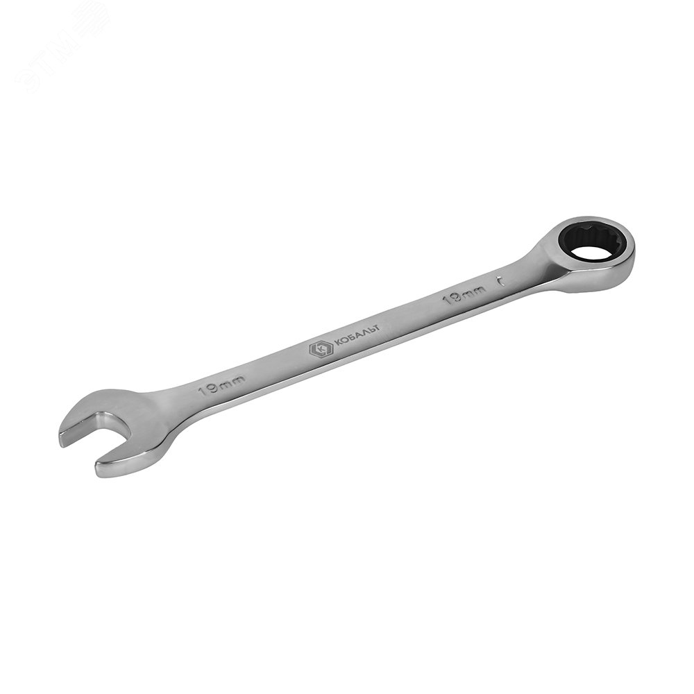 Изображение товара Ключ комбинированный трещоточный 19 мм Cr-V КОБАЛЬТ подвес 1 шт