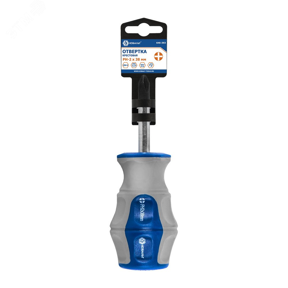 Изображение товара Отвертка Ultra Grip PH-2 х 38 мм CR-V двухкомпонентная рукоятка подвес Изображение товара Отвертка Ultra Grip PH-2 х 38 мм CR-V двухкомпонентная рукоятка подвес