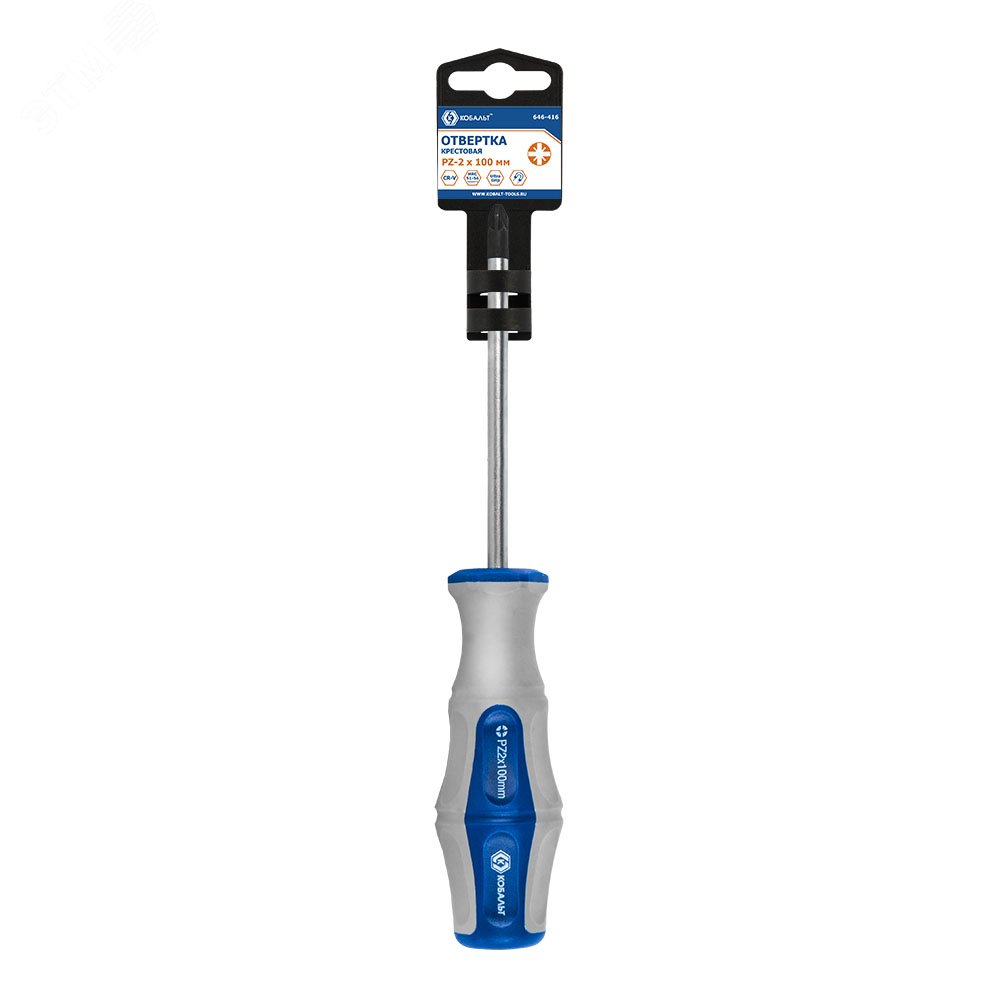 Изображение товара Отвертка Ultra Grip PZ-2 100 мм из CR-V с анатомической рукояткой