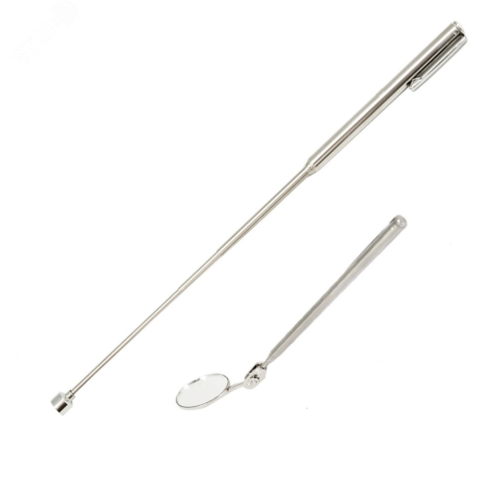 Изображение товара Магнитная телескопическая ручка 130-635 мм с магнитом до 1.6 кг и зеркалом КОБАЛЬТ