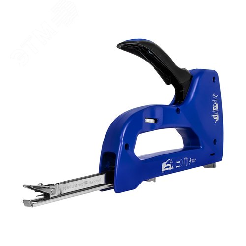 Изображение товара Степлер механический 6 в 1, скобы 6-14мм, тип 53-140-13, скобы для кабеля 10-14мм, шпильки до 14мм, гвозди 12-16мм, рег.уд (шт)