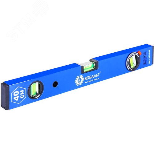 Изображение товара Уровень строительный Комфорт, магнитный 400 мм, профиль 20 x 49 мм, 3 глазка из них 1 поворотный, точность 1 мм-м (шт)