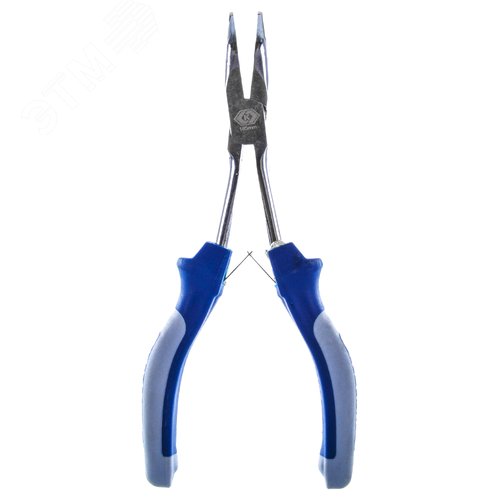 Изображение товара Длинногубцы изогнутые мини удлиненные, 165 мм, прорезиненные рукоятки, подвес (шт)