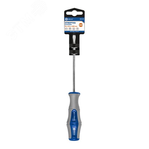 Изображение товара Отвертка Ultra Grip SL 4,0 х 100 мм, CR-V, двухкомпонентная рукоятка, подвес (шт)