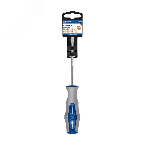 Изображение товара Отвертка Ultra Grip SL 5,0 х 100 мм, CR-V, двухкомпонентная рукоятка, подвес (шт)