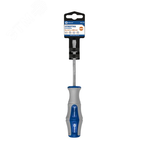 Изображение товара Отвертка Ultra Grip SL 6,0 х 100 мм, CR-V, двухкомпонентная рукоятка, подвес (шт)