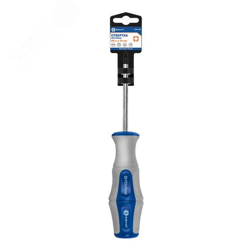 Изображение товара Отвертка Ultra Grip PZ-1 х 75 мм, CR-V, двухкомпонентная рукоятка, подвес (шт)