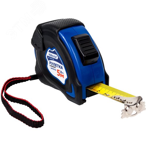 Изображение товара Рулетка Комфорт 5м x 25мм обрезиненный корпус, автостоп, магнитный крючок, матовое покрытие ленты, толщина ленты 0.13 мм (шт)