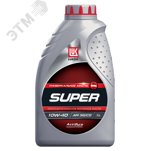 Изображение товара Масло моторное ЛУКОЙЛ СУПЕР полусинтетическое SAE 10W-40, API SG/CD 1л (шт)