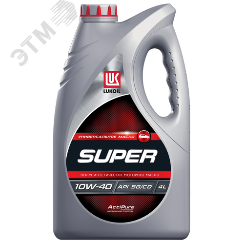 Изображение товара Масло моторное ЛУКОЙЛ СУПЕР полусинтетическое SAE 10W-40, API SG/CD 4л (шт)