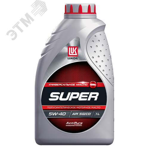 Изображение товара Масло моторное ЛУКОЙЛ СУПЕР полусинтетическое SAE 5W-40, API SG/CD 1л (шт)
