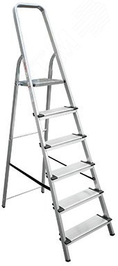 Изображение товара Алюминиевая односторонняя стремянка NV 1117, 6 ступеней, рабочая высота 3,26 м