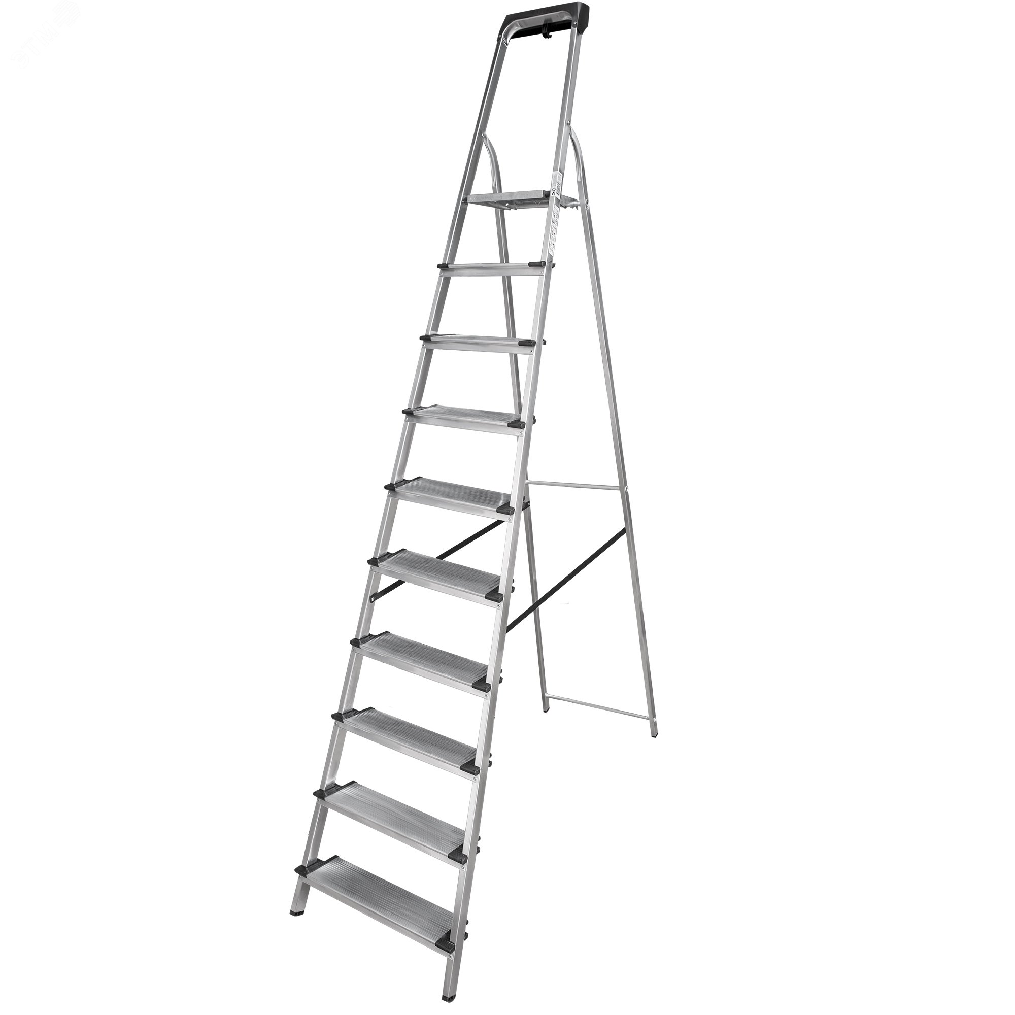 Изображение товара Алюминиевая стремянка NV 1118 с 10 ступенями и органайзером для бытовых работ