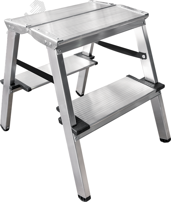 Изображение товара Стремянка алюминевая двухсторонняя NV 1127, 2х2 ступеней 130 мм, площадка 350х260 мм (шт)