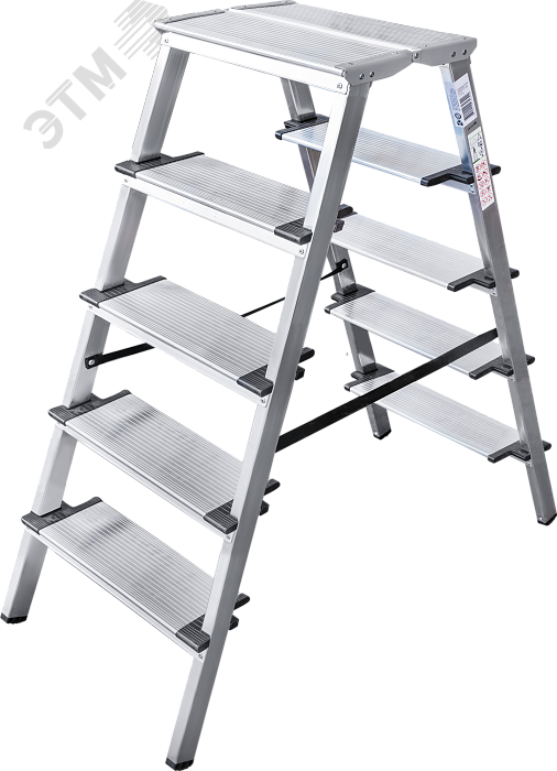 Изображение товара Стремянка алюминиевая двухсторонняя NV 1127 5 ступеней 130 мм