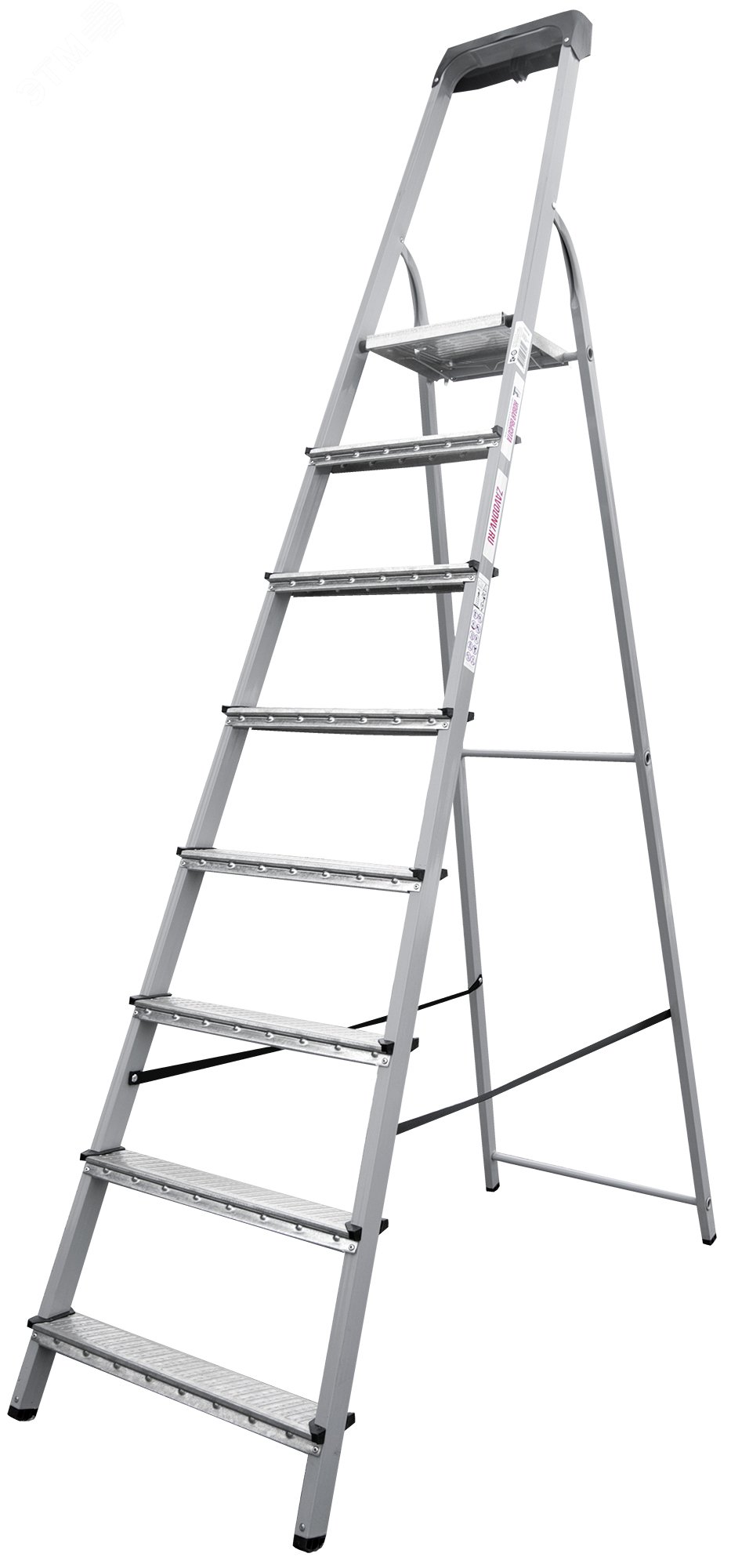 Изображение товара Стальная стремянка NV 1155 8 ступеней 3,7 м максимальная нагрузка 150 кг