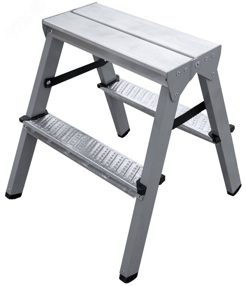 Изображение товара Стальная двухсторонняя стремянка NV 1160 2х2 ступени, нагрузка 150 кг, Россия