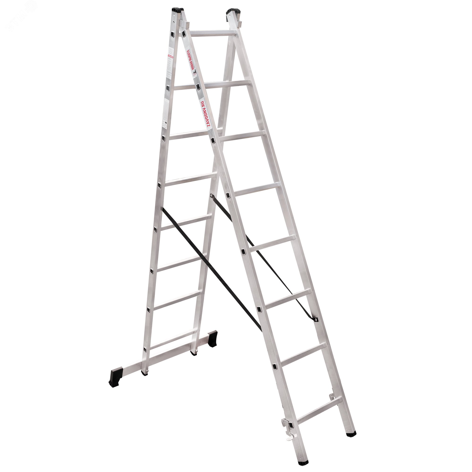 Изображение товара Алюминиевая двухсекционная лестница NV 1220 8 ступеней max 150 кг Россия
