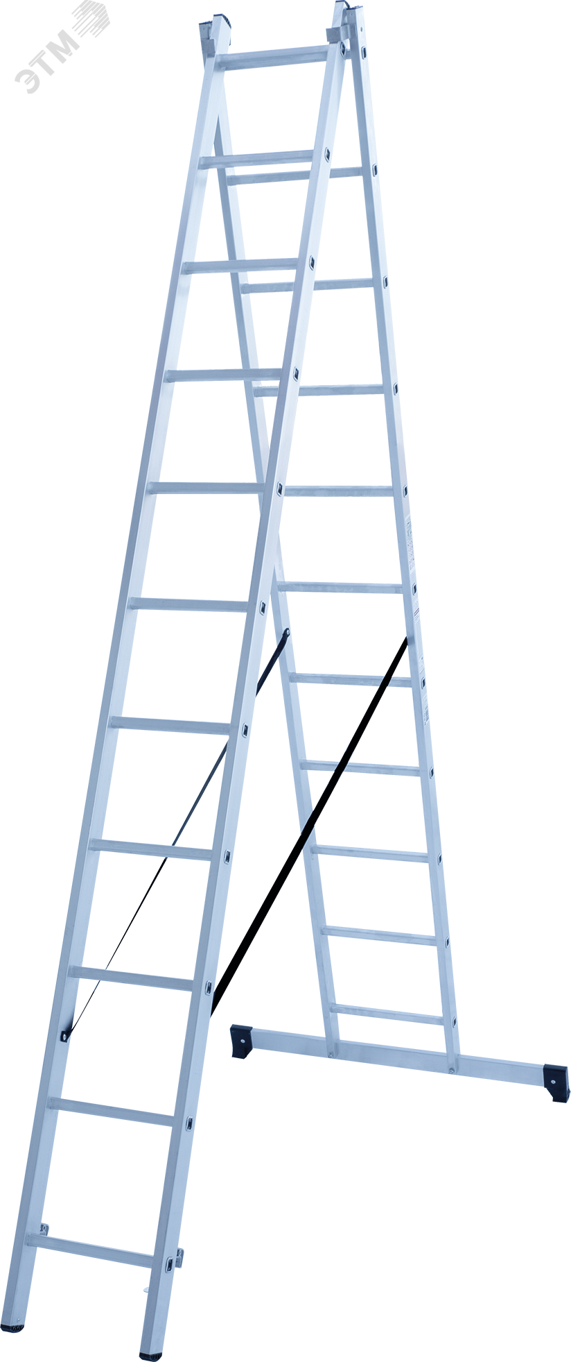 Изображение товара Алюминиевая двухсекционная лестница NV 1220: 11 ступеней, нагрузка 150 кг