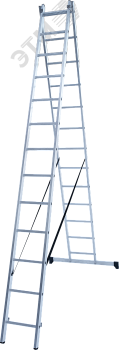 Изображение товара Алюминиевая двухсекционная лестница NV 1220 13 перекладин рабочая высота 6.87 м