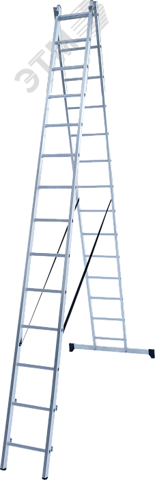Изображение товара Алюминиевая двухсекционная лестница NV 1220 14 перекладин, грузоподъемность 150 кг