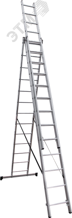 Изображение товара Лестница алюминиевая трёхсекционная NV 1230 13 перекладин Рабочая высота 9.34м