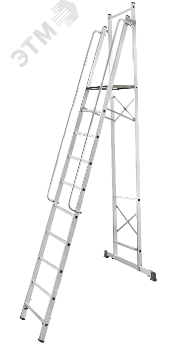 Изображение товара Лестница-стремянка передвижная складная с платформой NV 1540, 1х10 ступеней (шт)