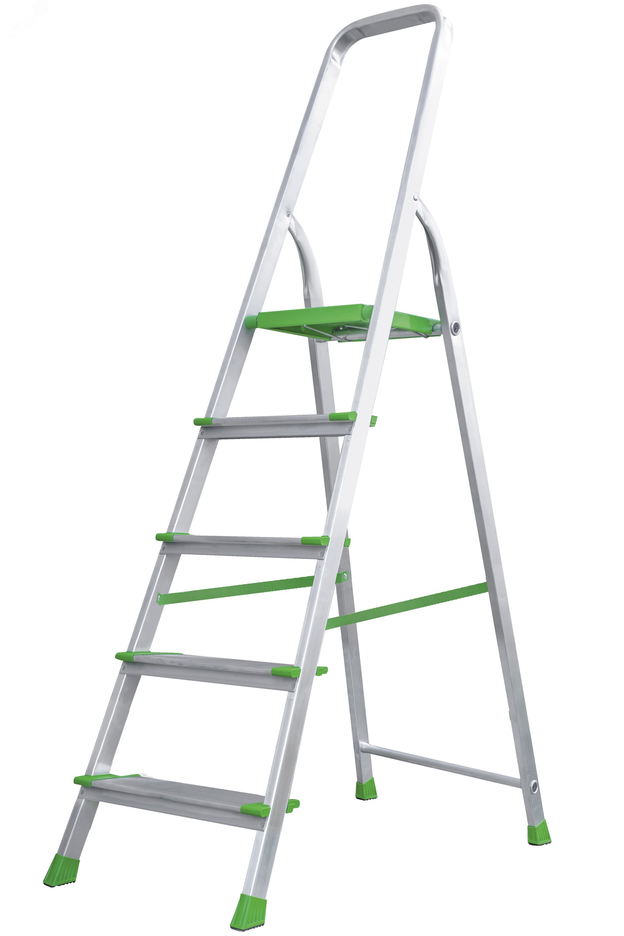 Изображение товара Алюминиевая стремянка NV 2117 1х5 ступеней, рабочая высота 3.07 м, нагрузка 180 кг