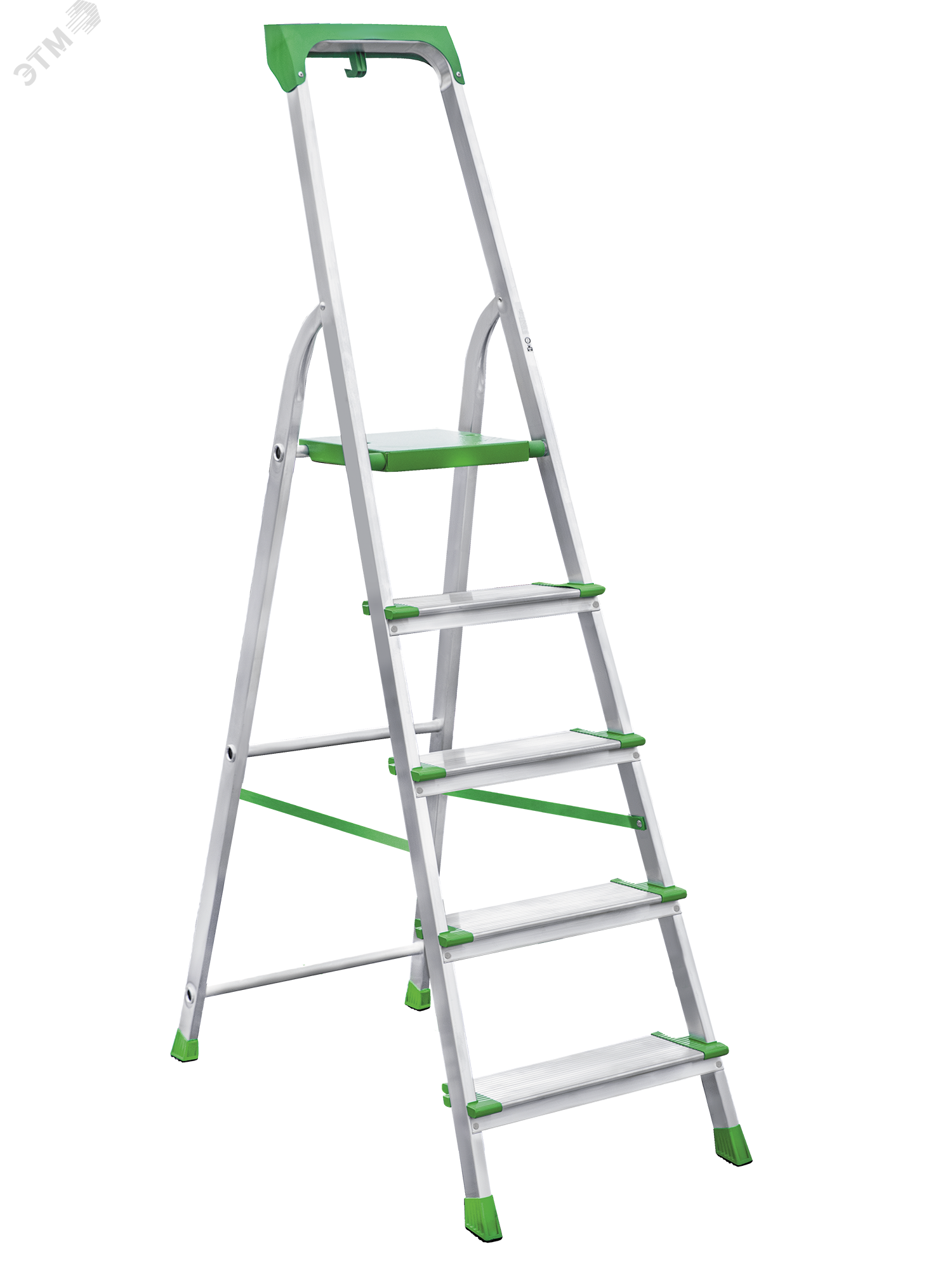 Изображение товара Алюминиевая стремянка NV 2118 с органайзером, 5 ступеней, рабочая высота 3.07 м