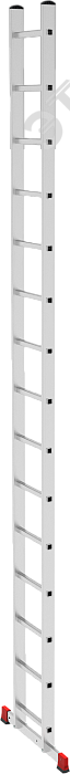 Изображение товара Лестница алюминиевая односекционная NV 2210 15 перекладин безопасная и прочная