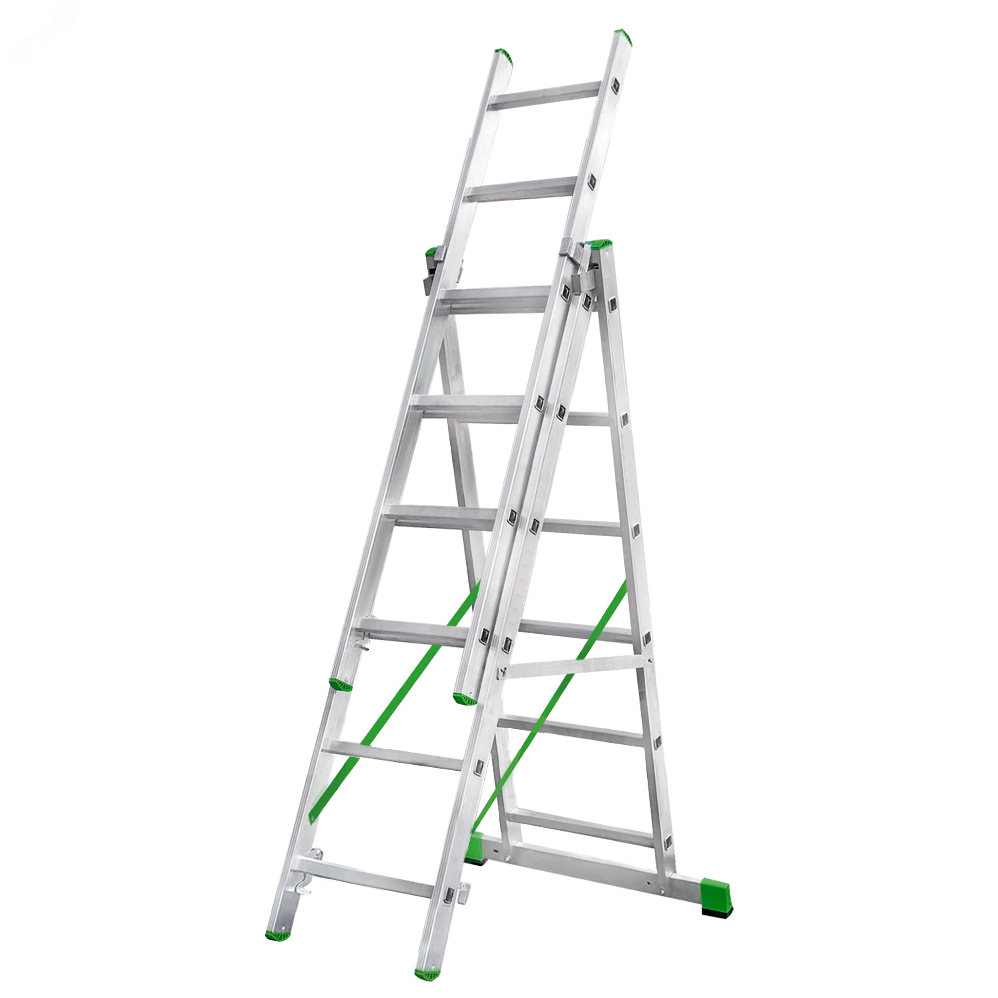 Изображение товара Лестница алюминиевая трехсекционная NV 2230, 3х6 перекладин (шт)