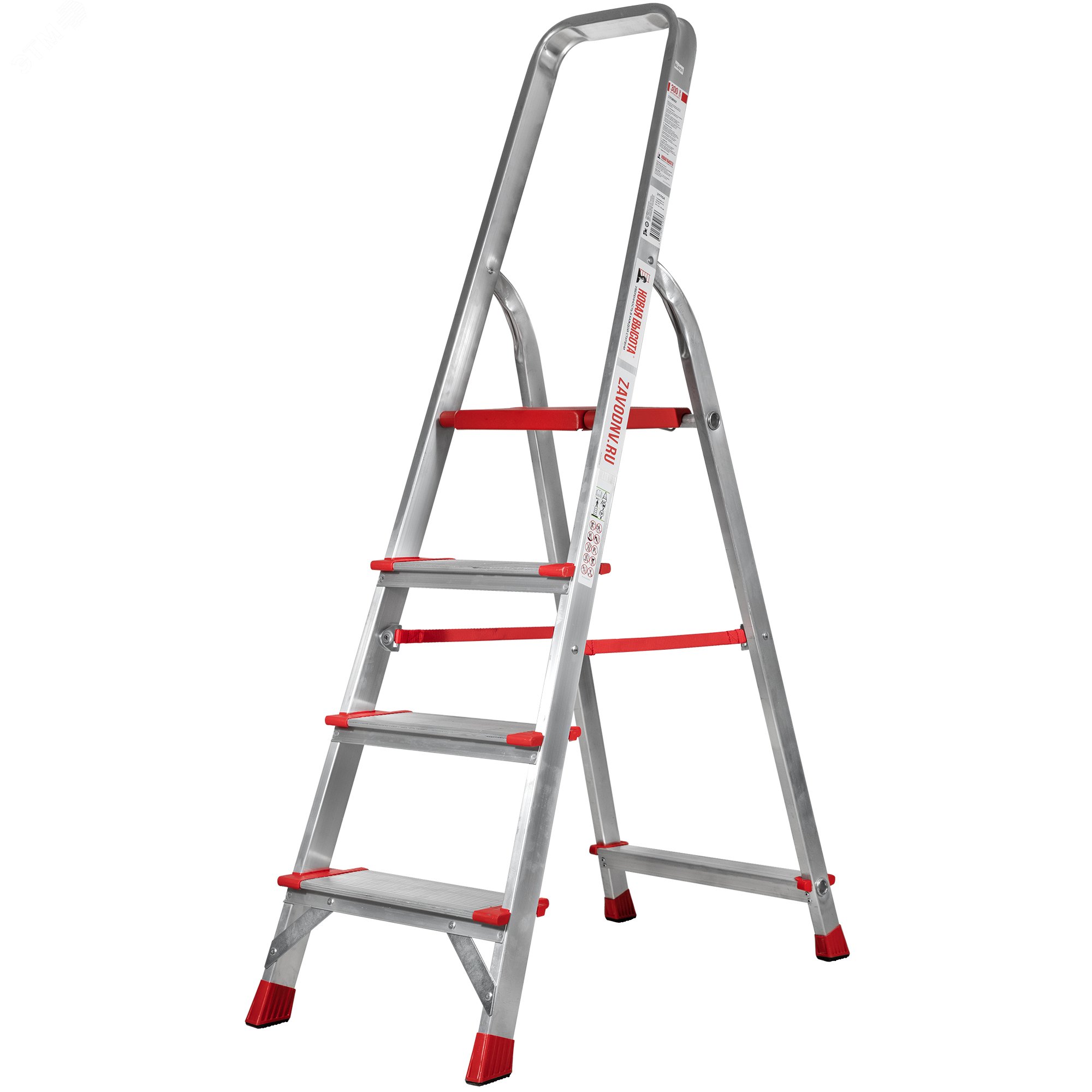Изображение товара Алюминиевая стремянка NV 3117 4 ступени максимальная нагрузка 225 кг Россия