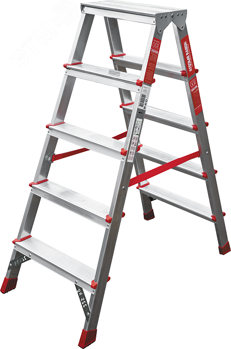 Изображение товара Стремянка алюминиевая двухсторонняя NV 3120, 2х5 ступеней Изображение товара Стремянка алюминиевая двухсторонняя NV 3120, 2х5 ступеней
