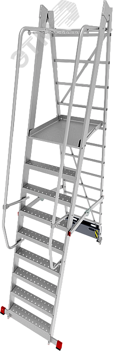 Изображение товара Лестница - стремянка Новая Высота NV 3540 Двухколёсная площадка 4.47 м