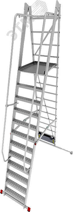 Изображение товара Лестница-стремянка передвижная складная с платформой NV 3540, 1х12 ступеней (шт)