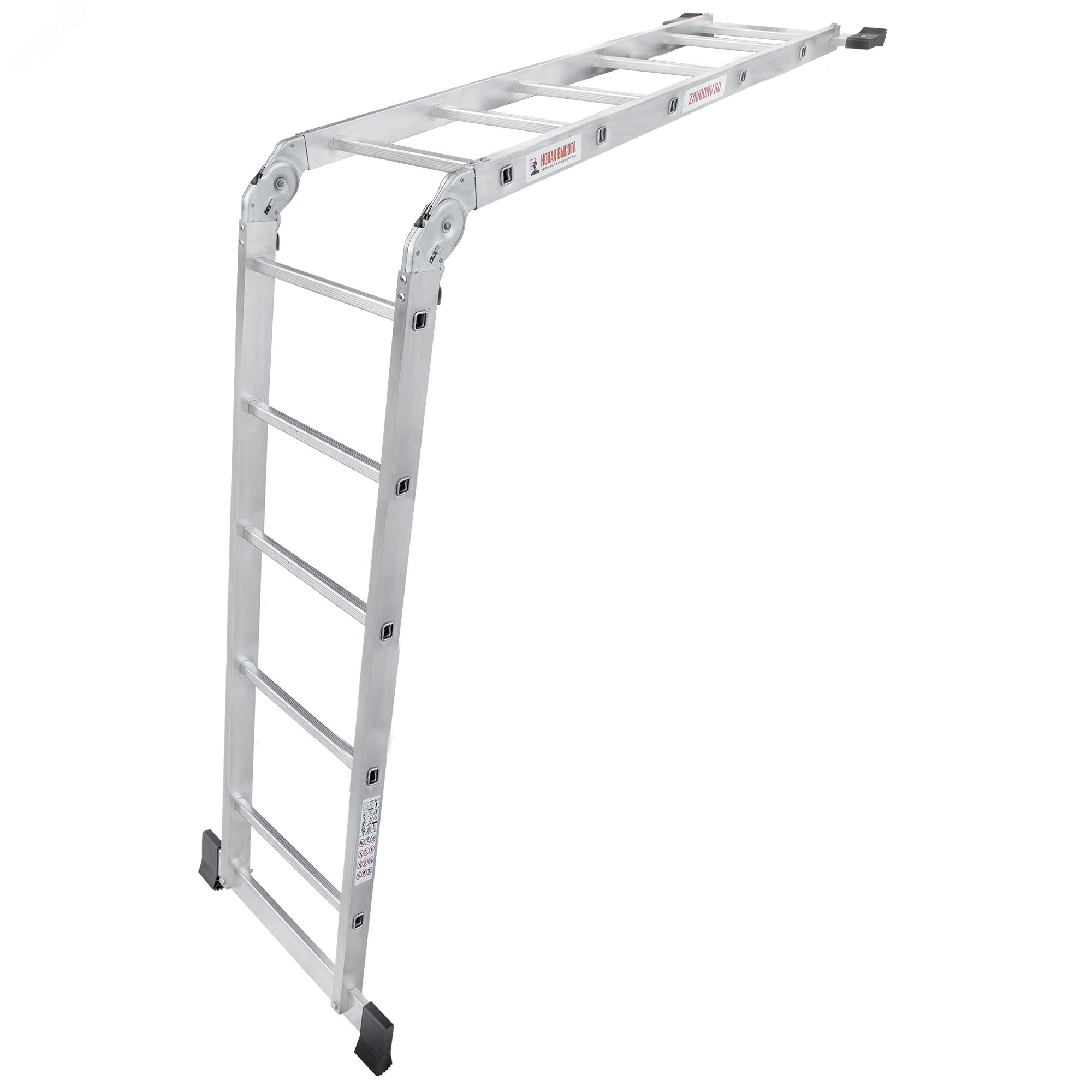 Изображение товара Лестница шарнирная алюминиевая NV 1317, двухсекционная 2 в 1