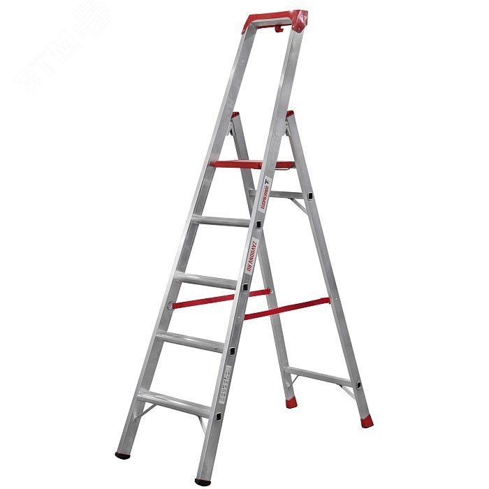 Изображение товара Стремянка алюминиевая NV 5115, 1х5 развальцованных ступеней 80 мм, органайзер (шт)