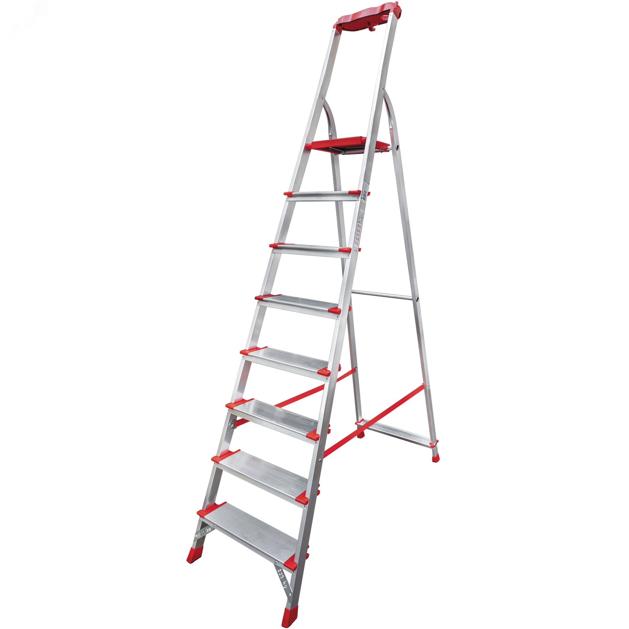 Изображение товара Алюминиевая стремянка NV 3118 с органайзером и 8 ступенями для профессионалов