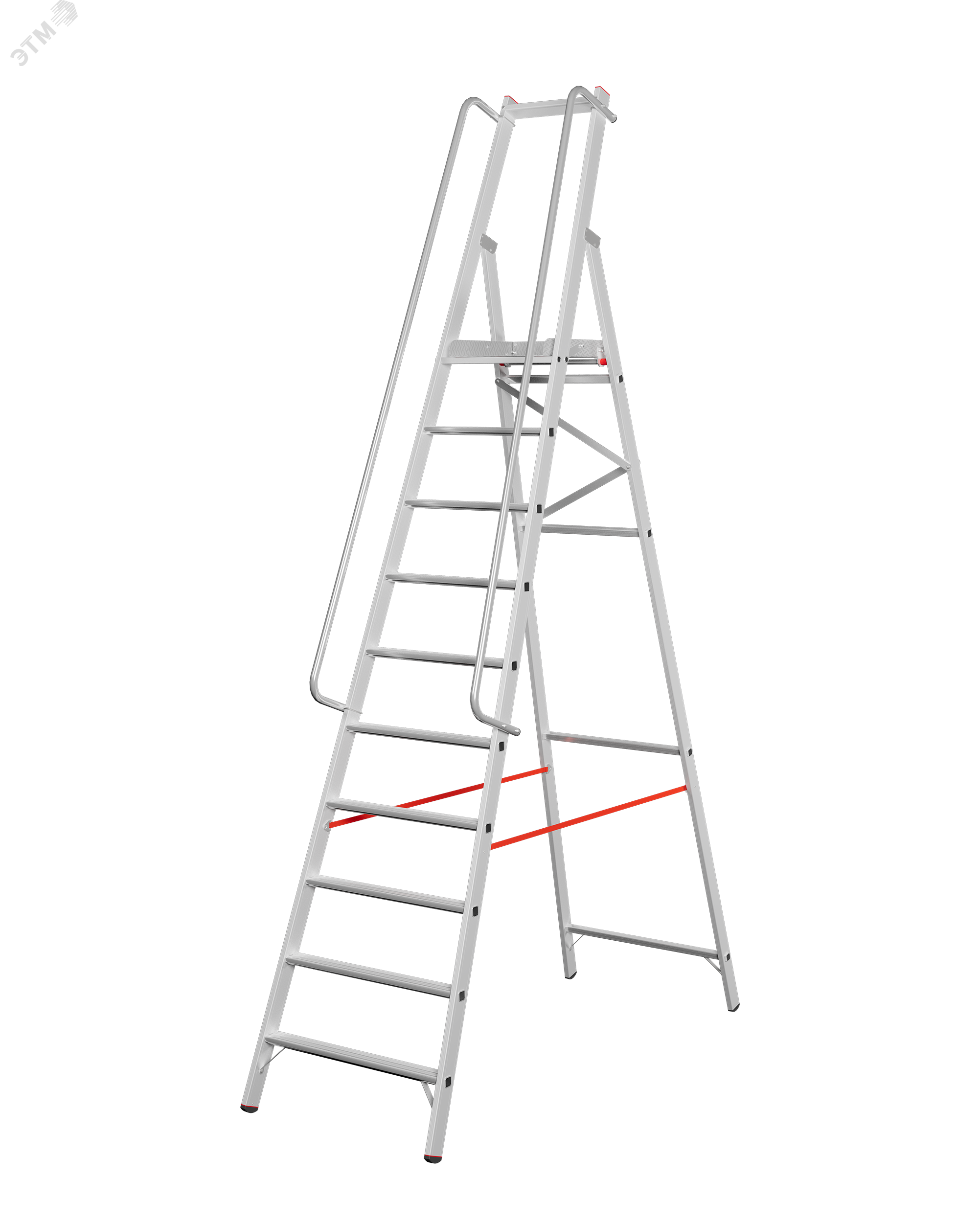 Изображение товара Алюминиевая стремянка NV 5170 10 ступеней рабочая высота 4.62 м, площадка 400x400 мм Изображение товара Алюминиевая стремянка NV 5170 10 ступеней рабочая высота 4.62 м, площадка 400x400 мм