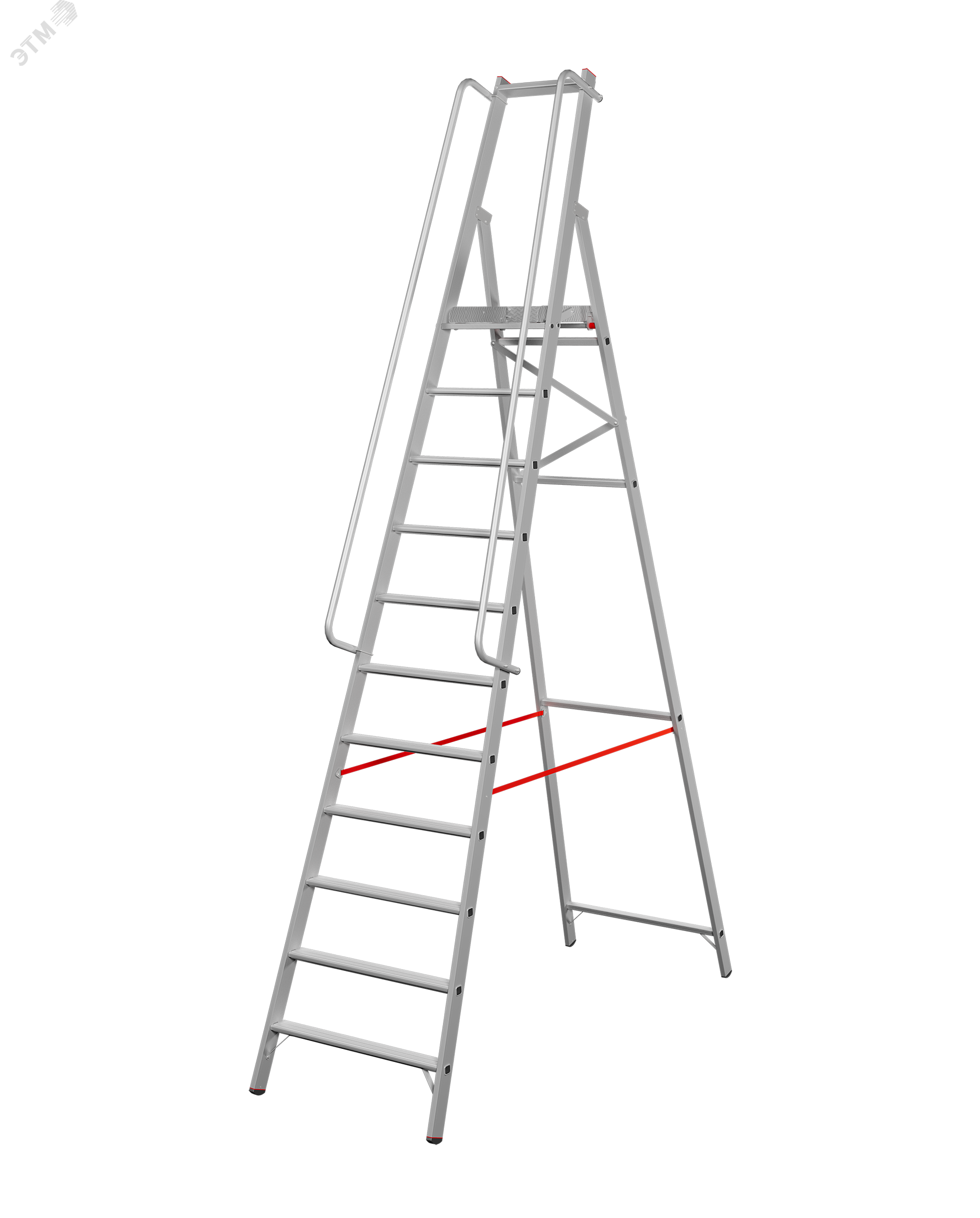 Изображение товара Стремянка алюминиевая NV 5170 с платфомой и поручнями для безопасной работы Изображение товара Стремянка алюминиевая NV 5170 с платфомой и поручнями для безопасной работы