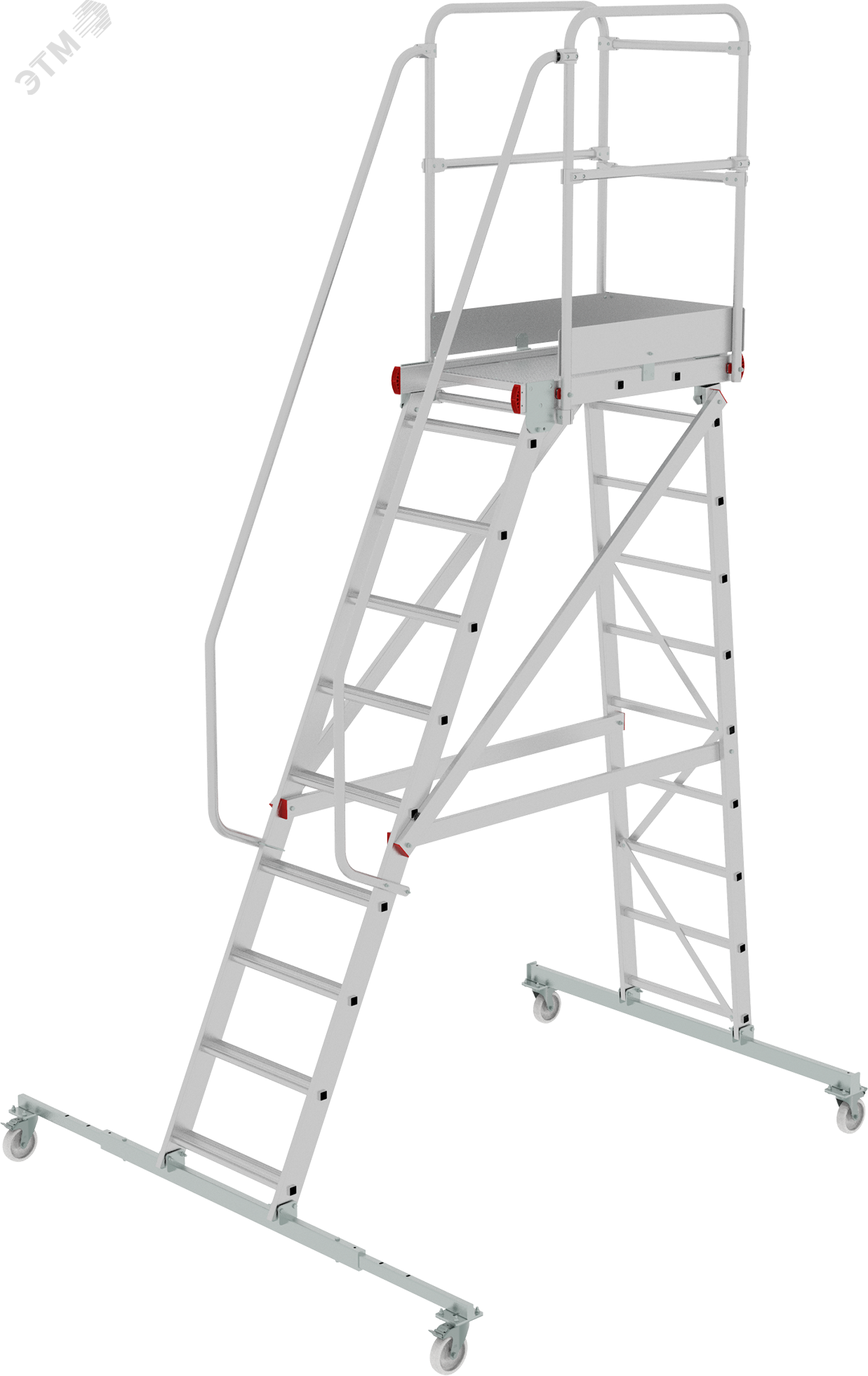 Изображение товара Лестница - подмость NV 5510 Новая Высота 4.55 м рабочая платформа 800×500 мм