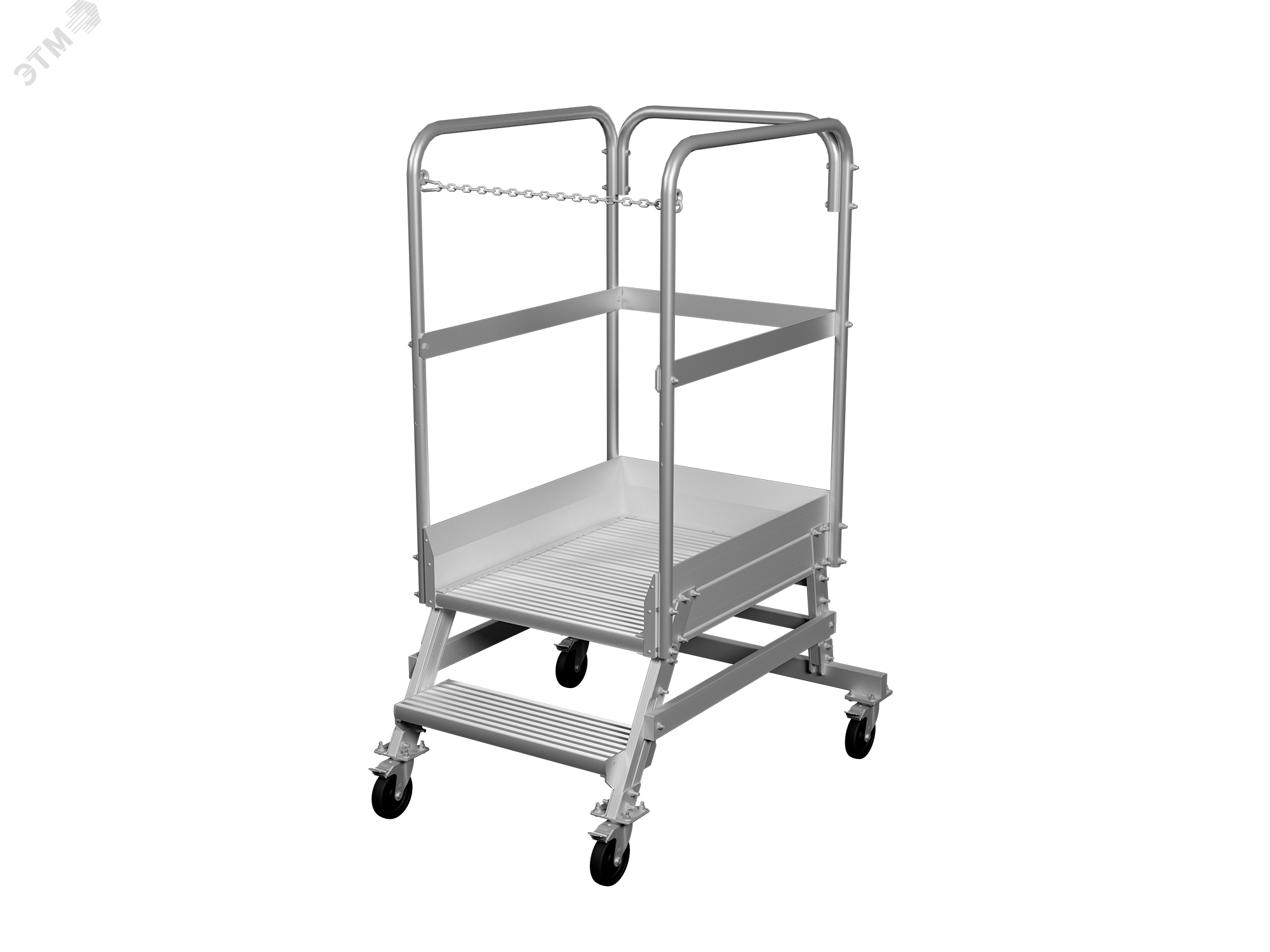 Изображение товара Лестница-подмости передвижная односторонняя с платформой NV 5511, 1х2 ступеней 200 мм, траверса (шт)