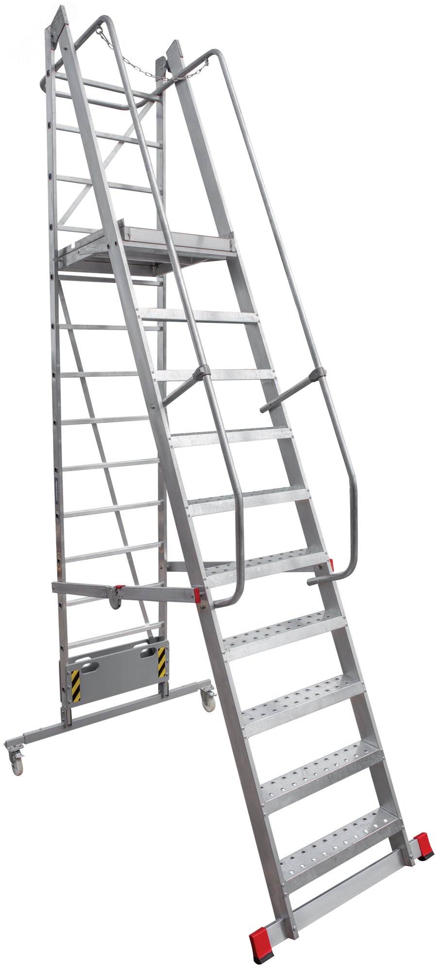 Изображение товара Лестница-стремянка передвижная складная с платформой NV 3540, 1х10 ступеней (шт)