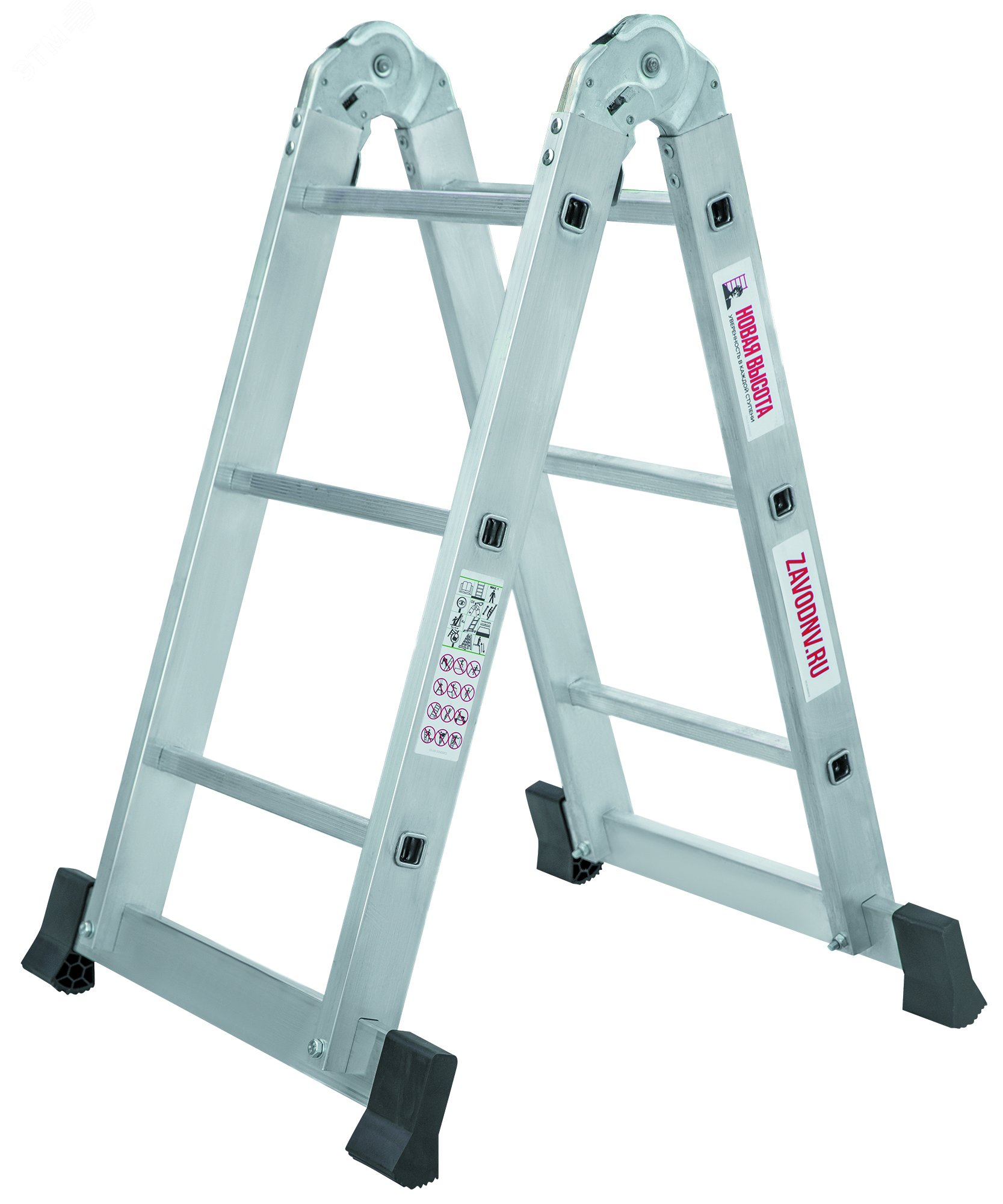 Изображение товара Алюминиевая лестница NV 1317 2 в 1 двухсекционная для бытовых работ