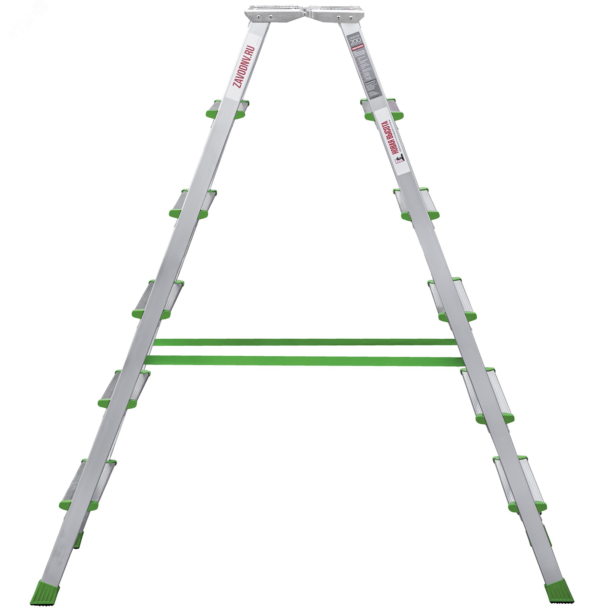 Изображение товара Алюминиевая двухсторонняя стремянка NV 1120, 6 ступеней, грузоподъемность 150 кг